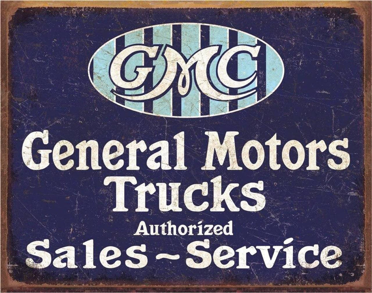 16X12.5" GMC TRUCKS - AUTHORIZED TIN SIGN