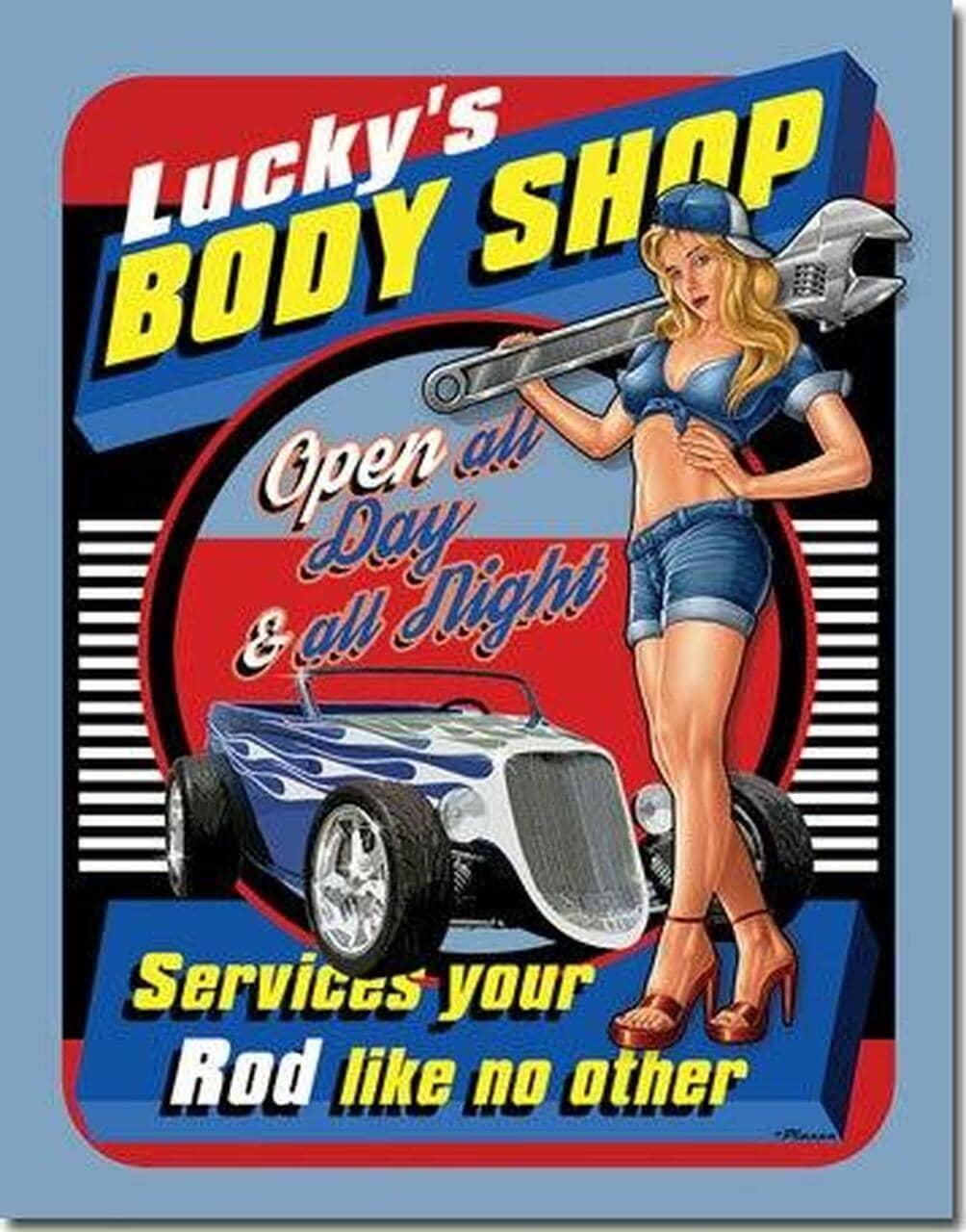TIN SIGN LUCKY'S BODY