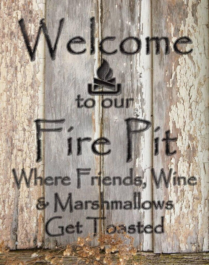 12.5 X 16" FIRE PIT TIN SIGN
