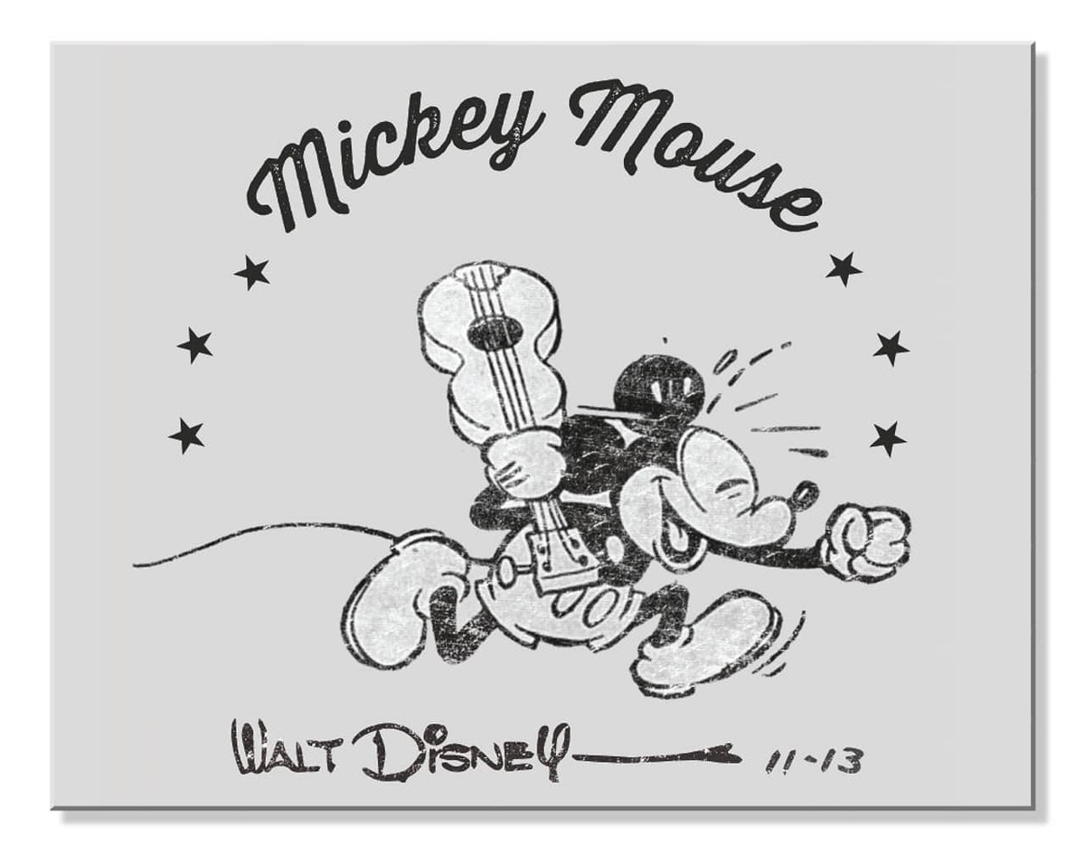 12.5 X 16" MICKEY MOUSE GUITAR TIN SIGN
