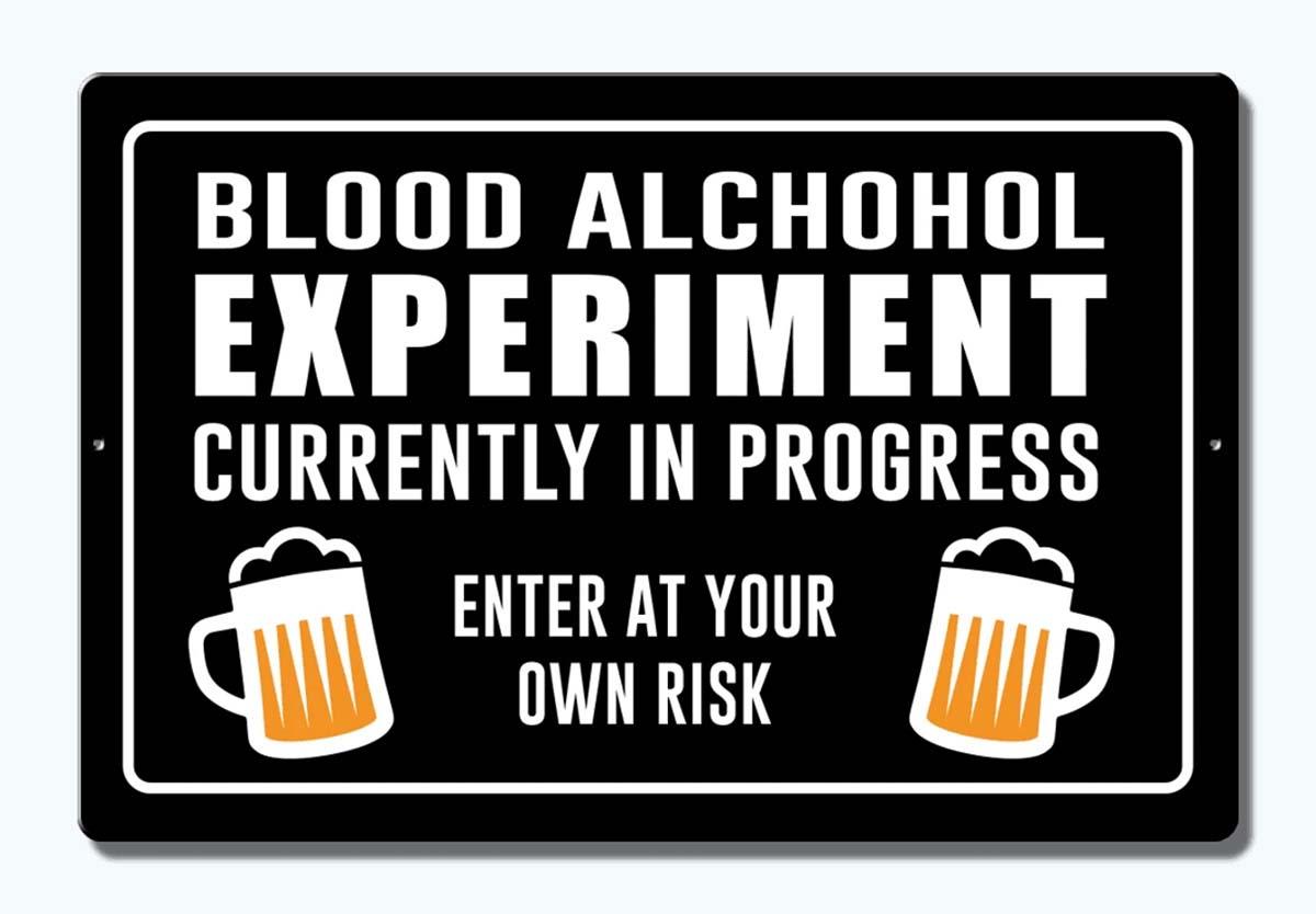 RUDE EXPERIMENT ALUMINUM SIGN