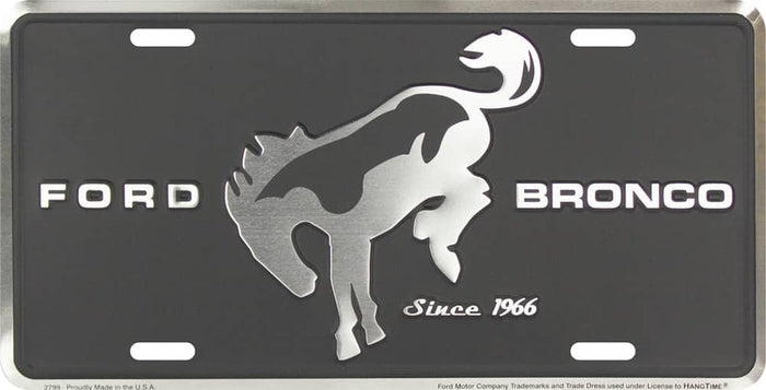 LICENSE PLATE FORD BRONCO WITH BUCKING BRONCO