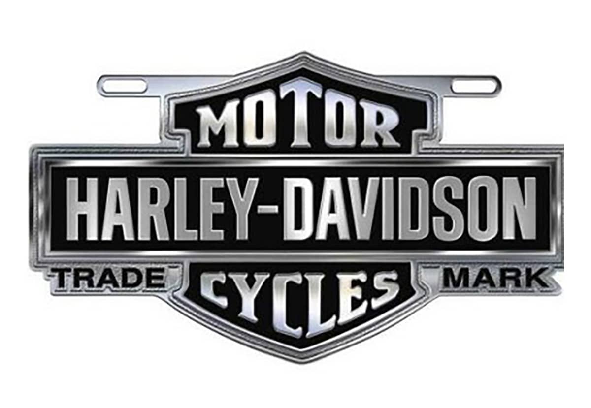 LIC. PLATE HARLEY DAVIDSON BAR & SHIELD DIE CAST