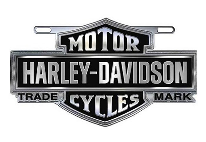 LIC. PLATE HARLEY DAVIDSON BAR & SHIELD DIE CAST