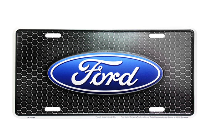 LIC.PLATE FORD BLACK TREAD W/OVAL