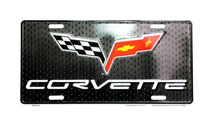 LIC. PLATE CORVETTE FLAGS