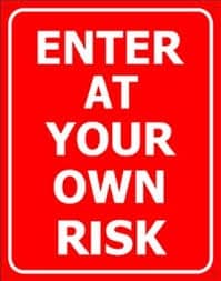 TIN SIGN ENTER AT YOUR