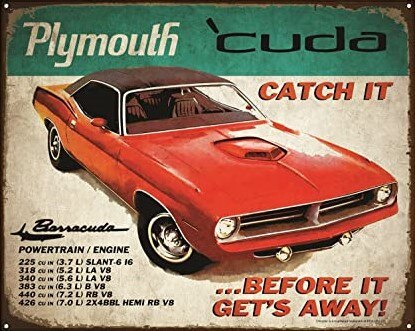 TIN SIGN PLYMOUTH CUDA