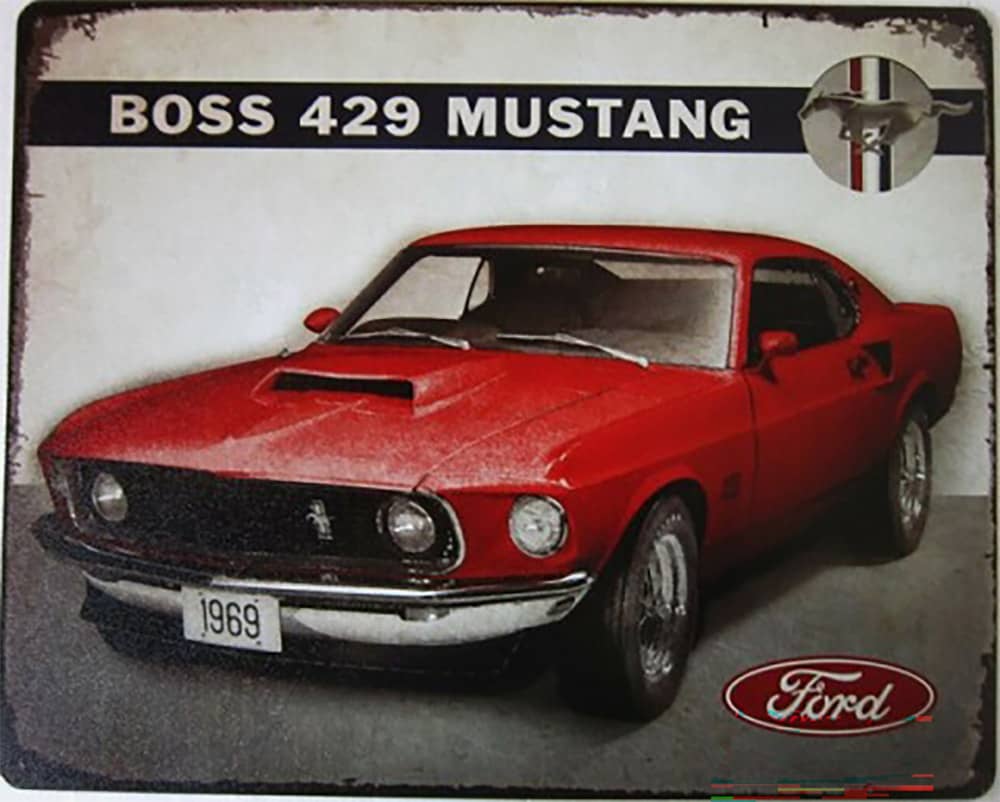 TIN SIGN MUSTANG 69 BOSS