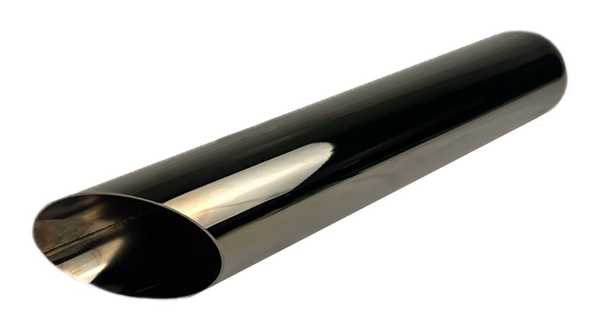 ROLLED ANGLE CUT POLISHED EXHAUST TIP 2.5"X4"X9"