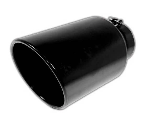 ROLLED ANGLE CUT BOLT-ON BLACK POWDER COATED EXHAUST TIP 4"X6"X15"