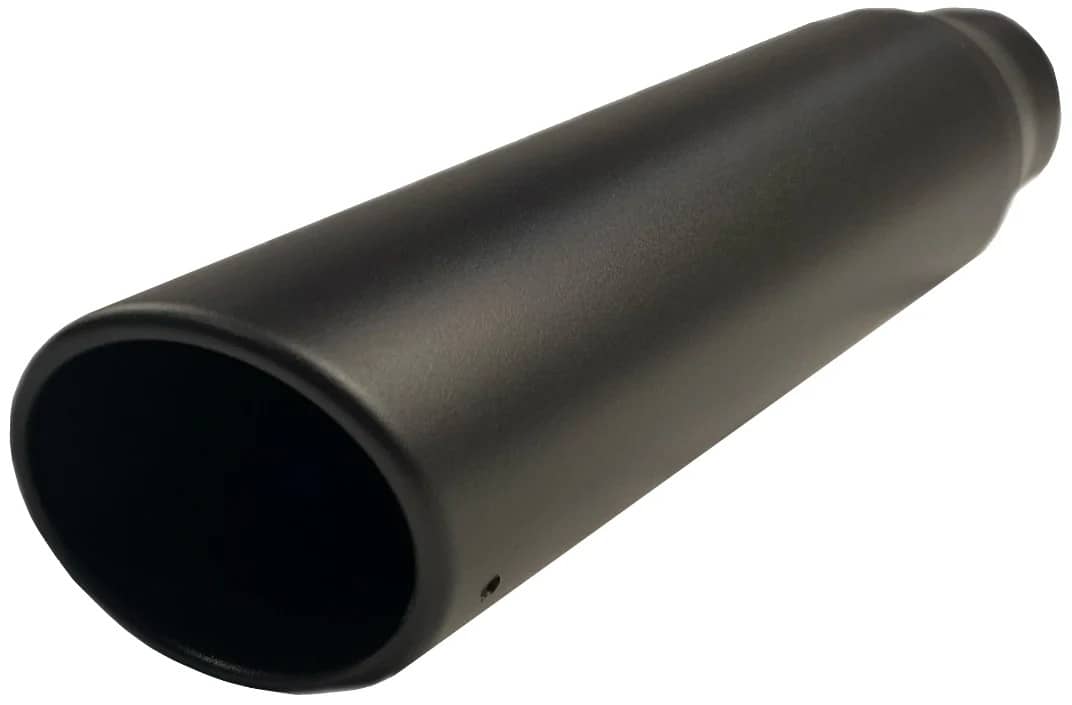 ROLLED ANGLE CUT BLACK POWDER COATED EXHAUST TIP 2.5"X4"X12"