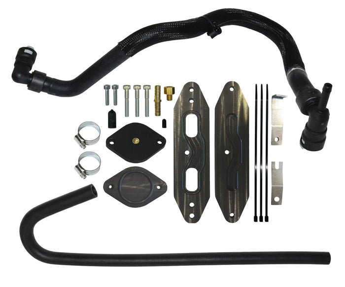 COOLER UPGRADE WITH COOLANT RE-ROUTE HOSES, W/PASS THROUGH PLATE 15.5-16 S/DUTY 6.7L