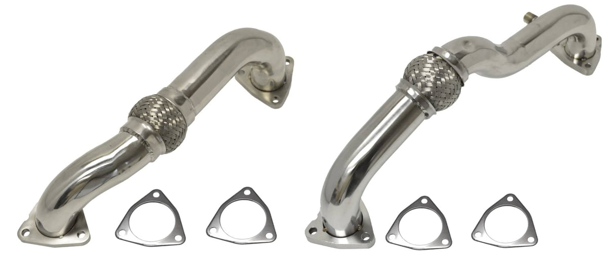 DRIVER & PASSENGER UP-PIPES W/EBP & O2 BUNGS 08-10 S/DUTY 6.4L
