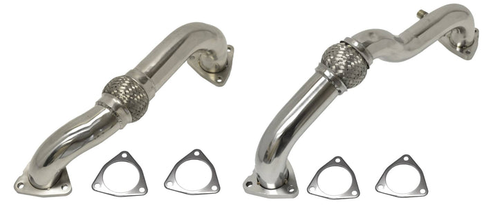 DRIVER & PASSENGER UP-PIPES W/EBP & O2 BUNGS 08-10 S/DUTY 6.4L