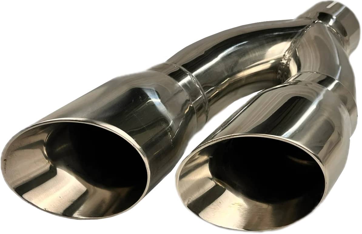 DOWNWARD ROUND DUAL EXHAUST TIP 3"X 4" X DUAL 16"