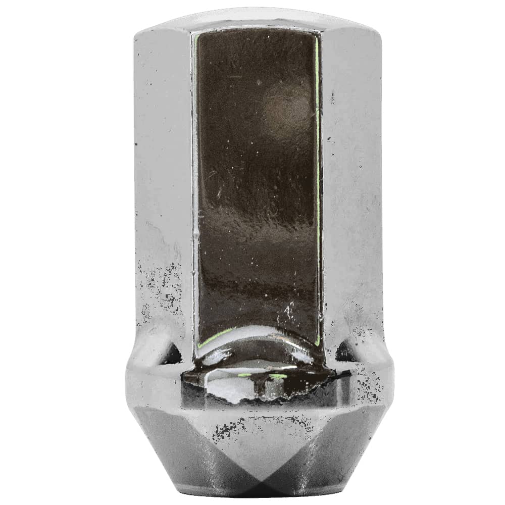 FACTORY STYLE BULGE LONG LUG NUT 7/8" 14 X 1.50 CHROME