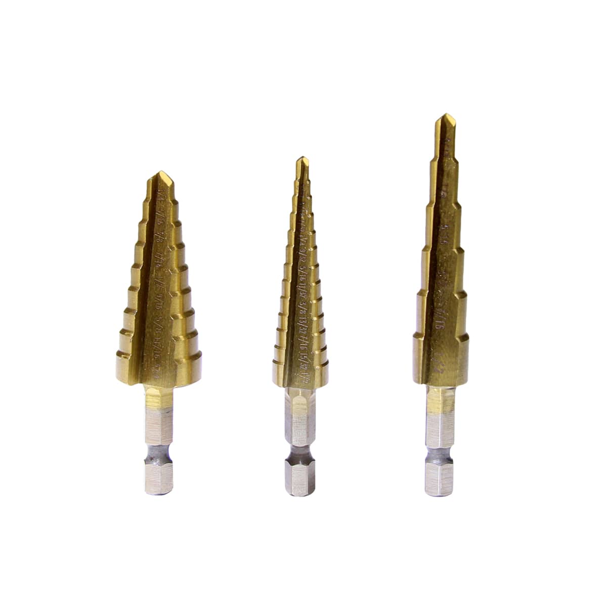 3PC STEP DRILL BIT SET