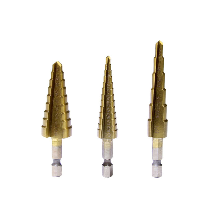 3PC STEP DRILL BIT SET