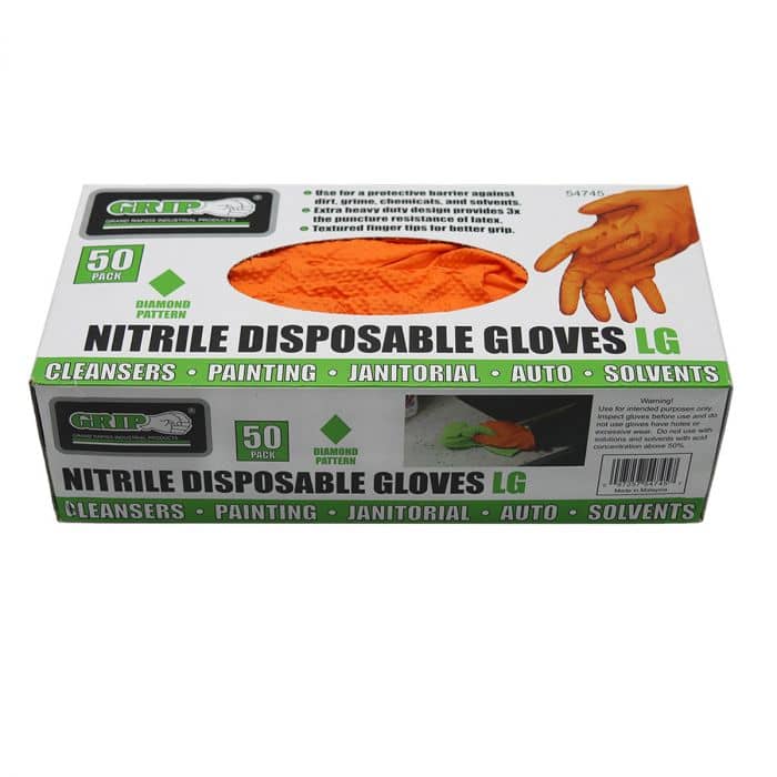 NITRILE DISPOSABLE GLOVES -XL - 50PK DIAMOND