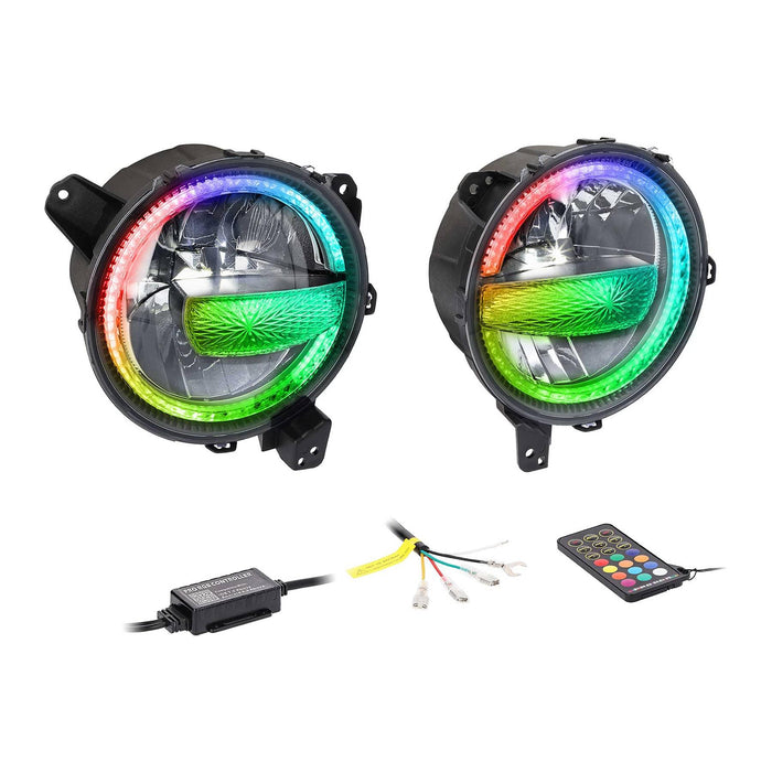 9 IN PREMIUM CHASING LED HEADLIGHTS 20-23 JEEP GLADIATOR/18-23 WRANGLER