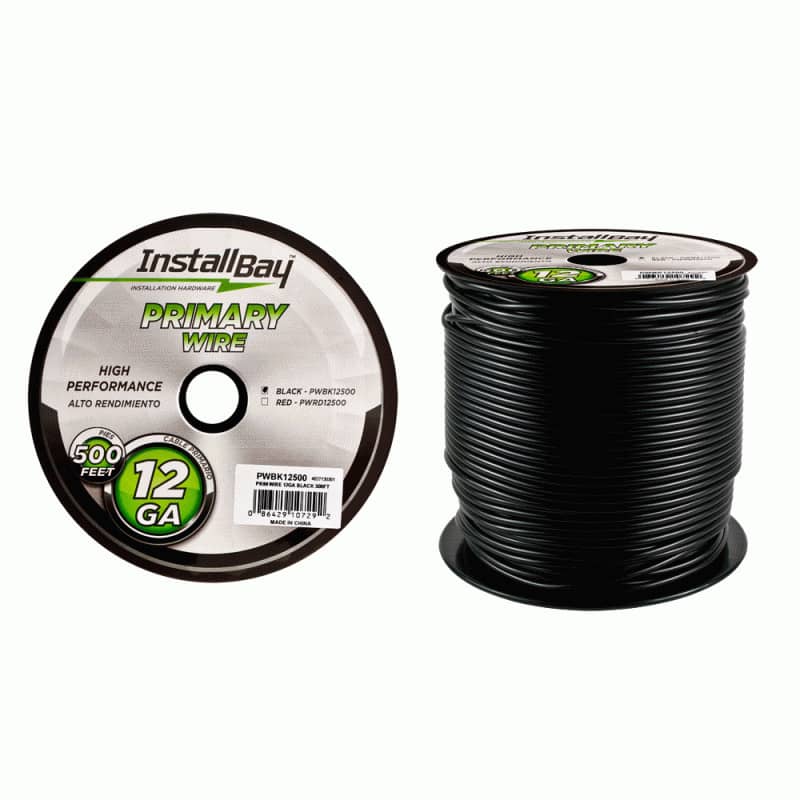 PRIMARY WIRE 12 GAUGE ALL COPPER BLACK 500FT