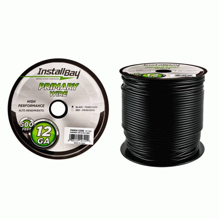 PRIMARY WIRE 12 GAUGE ALL COPPER BLACK 500FT