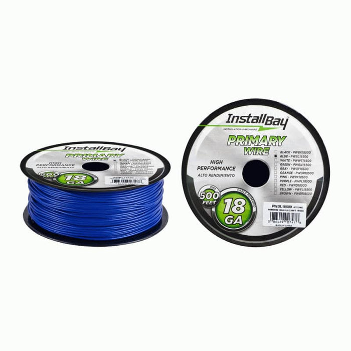 PRIMARY WIRE 18 GAUGE ALL COPPER BLUE COIL - 500FT