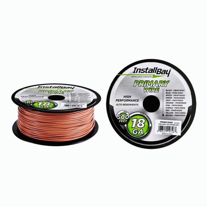 PRIMARY WIRE 18 GAUGE ALL COPPER BROWN COIL - 500FT