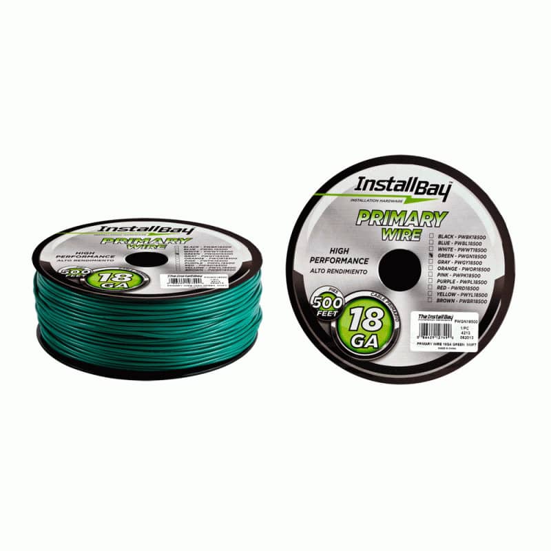 PRIMARY WIRE 18 GAUGE ALL COPPER GREEN COIL - 500FT