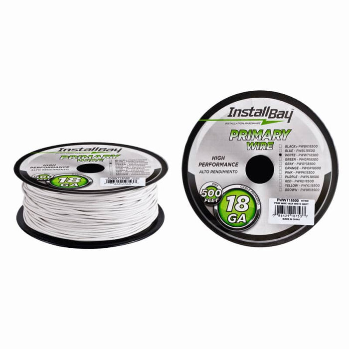 PRIMARY WIRE 18 GAUGE ALL COPPER WHITE COIL - 500FT