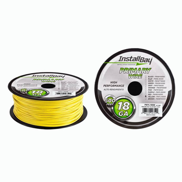 PRIMARY WIRE 18 GAUGE ALL COPPER YELLOW COIL - 500FT