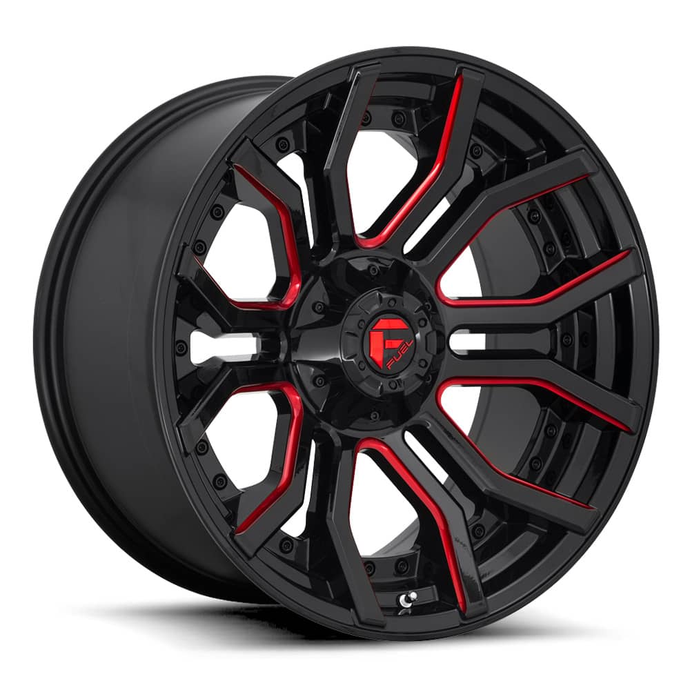 D712 RAGE GLOSS BLACK RED TINTED CLEAR 20X9 6-135/139.7 106.1 CB +1MM