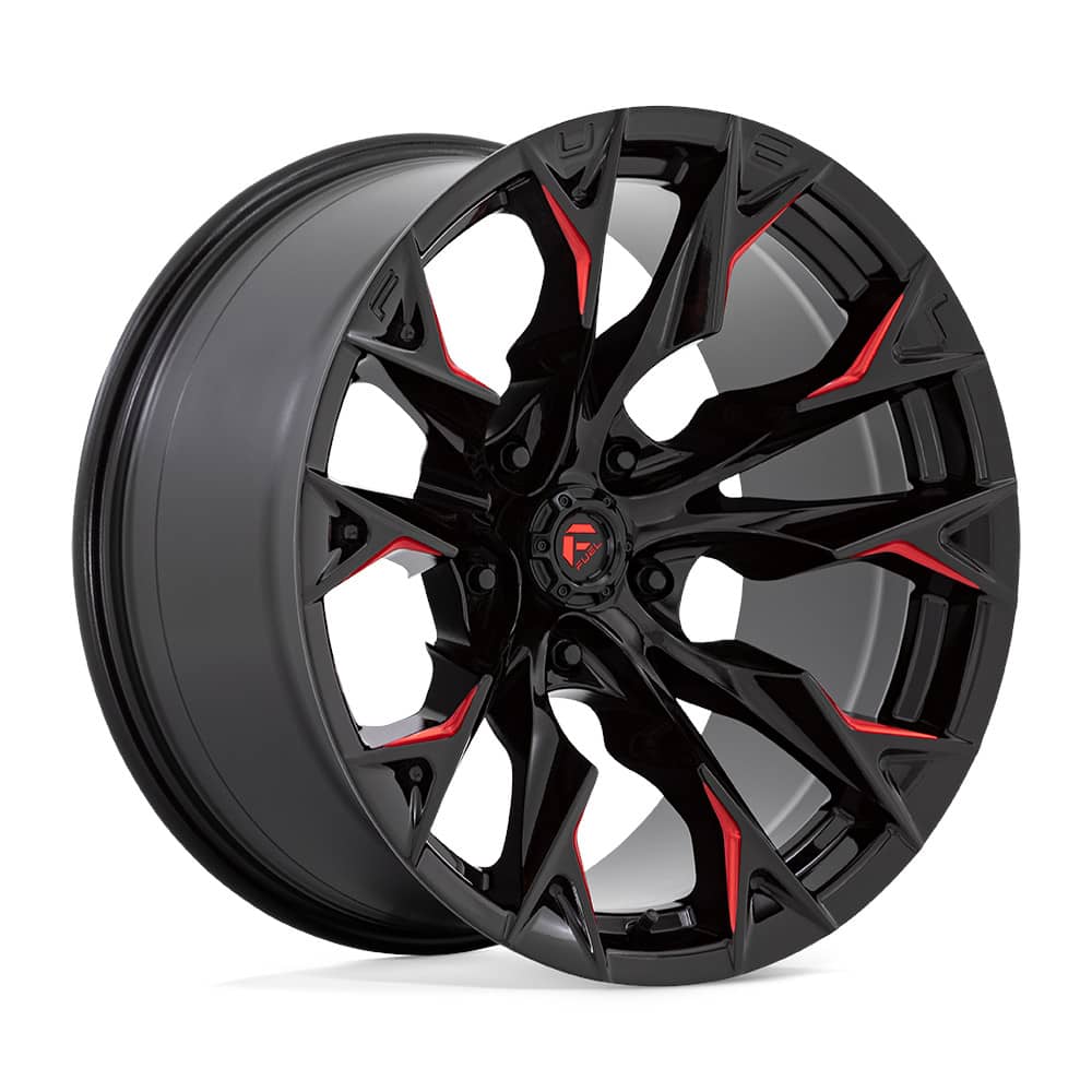 D823 FLAME GLOSS BLACK MILLED CANDY RED 20X9 6-135 87.1 CB +1MM