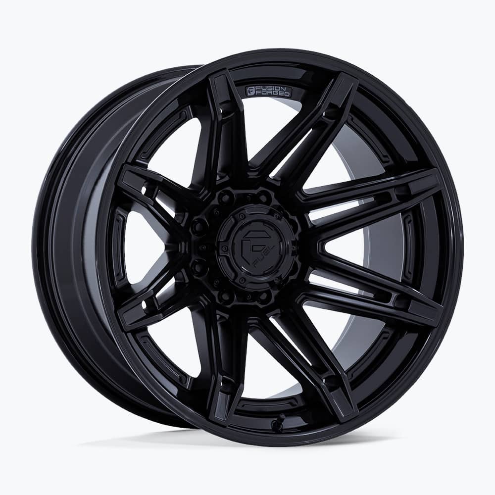 BRAWL MATTE BLACK W/GLOSS BLACK LIP 24X12 6-135 -44MM