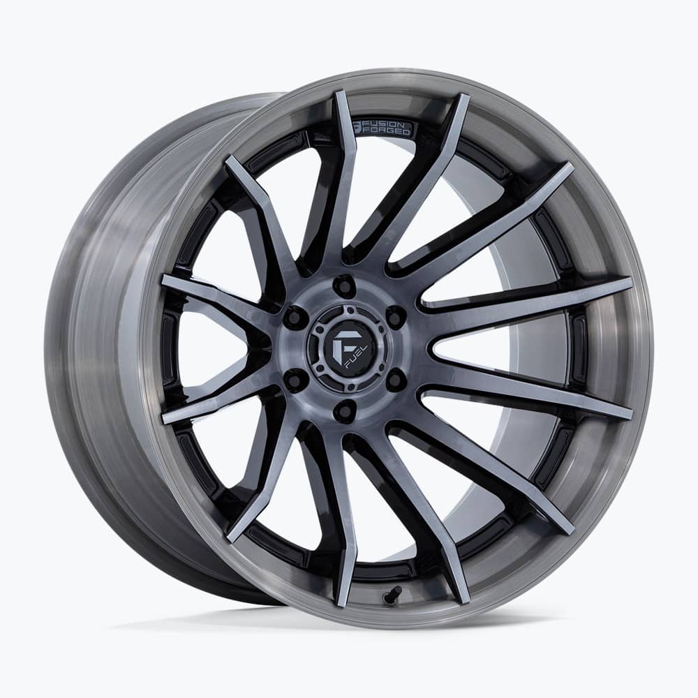 BURN GLOSS BLACK BRUSHED DARK TINT 22X10 6-135 -18MM