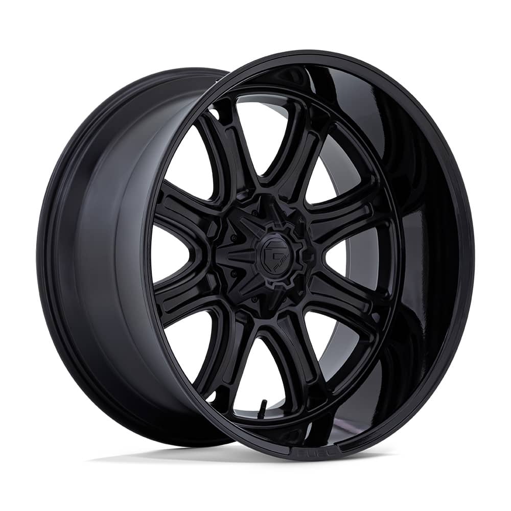 DARKSTAR MATTE BLACK W/GLOSS BLACK LIP 20X9 6X139.7 106.1 CB +1MM