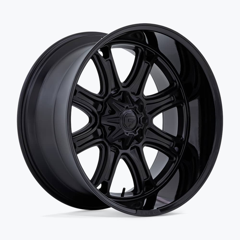 DARKSTAR MATTE BLACK W/BLACK LIP 20X9 8-165.1 125.1 CB +1MM