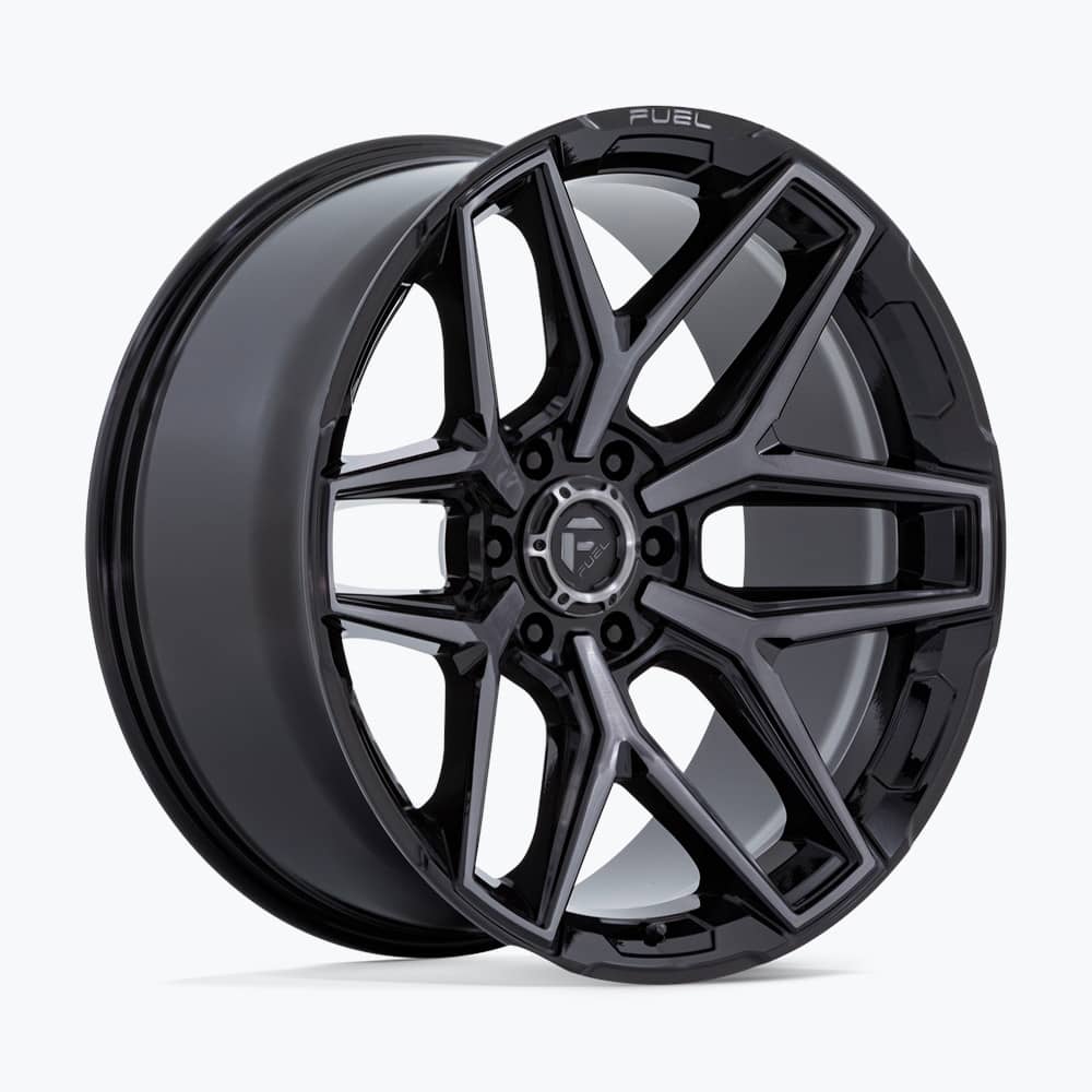 FLUX GLOSS BLACK BRUSHED GRAY TINT 20X9 6-135 87.1 CB +1MM