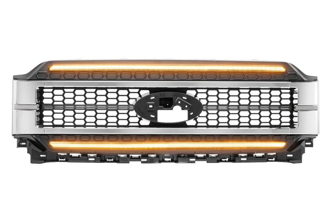 XBG CHROME GRILLE AMBER LED 21-23 F150