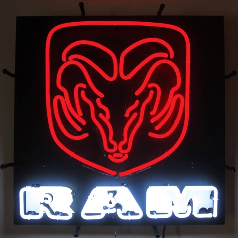 NEON SIGN RAM RED W/