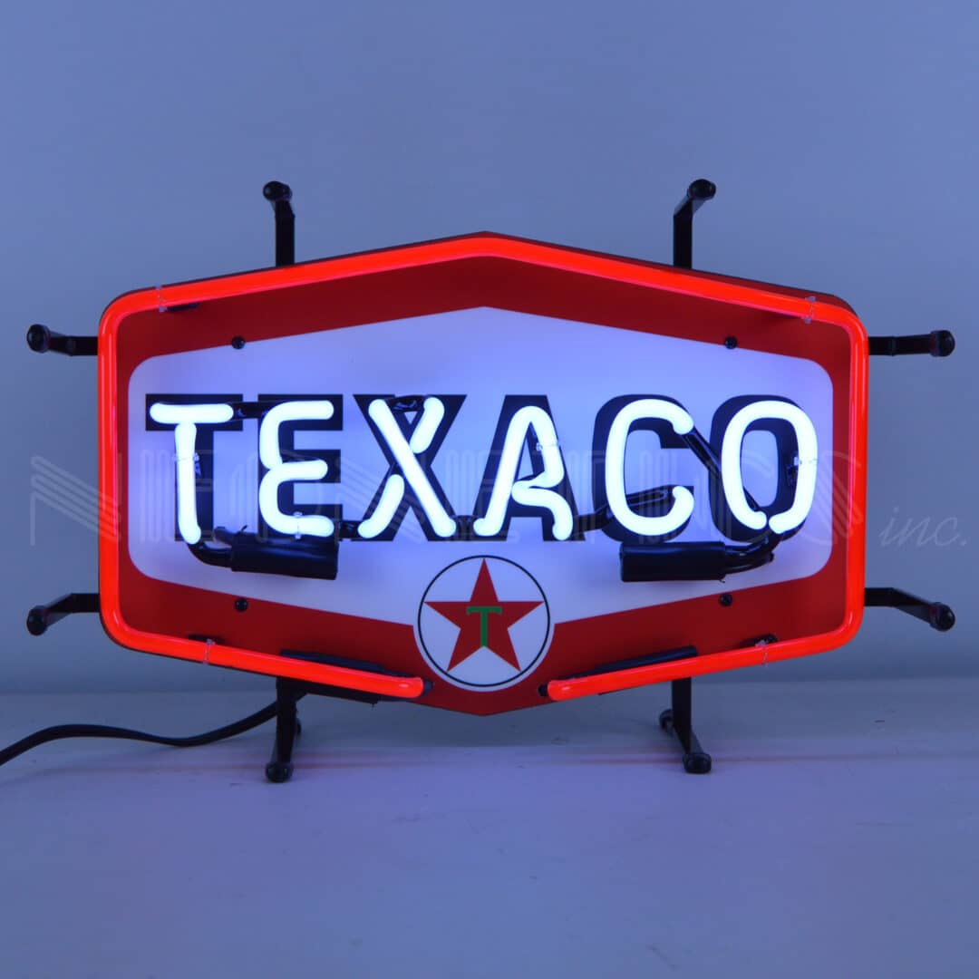 NEON SIGN TEXACO HEXAGON