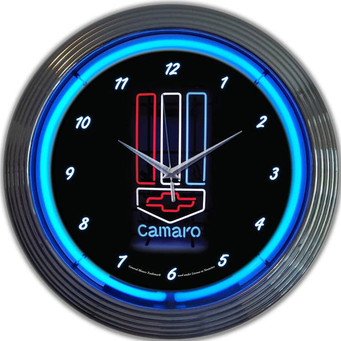 NEON CLOCK CAMARO RED