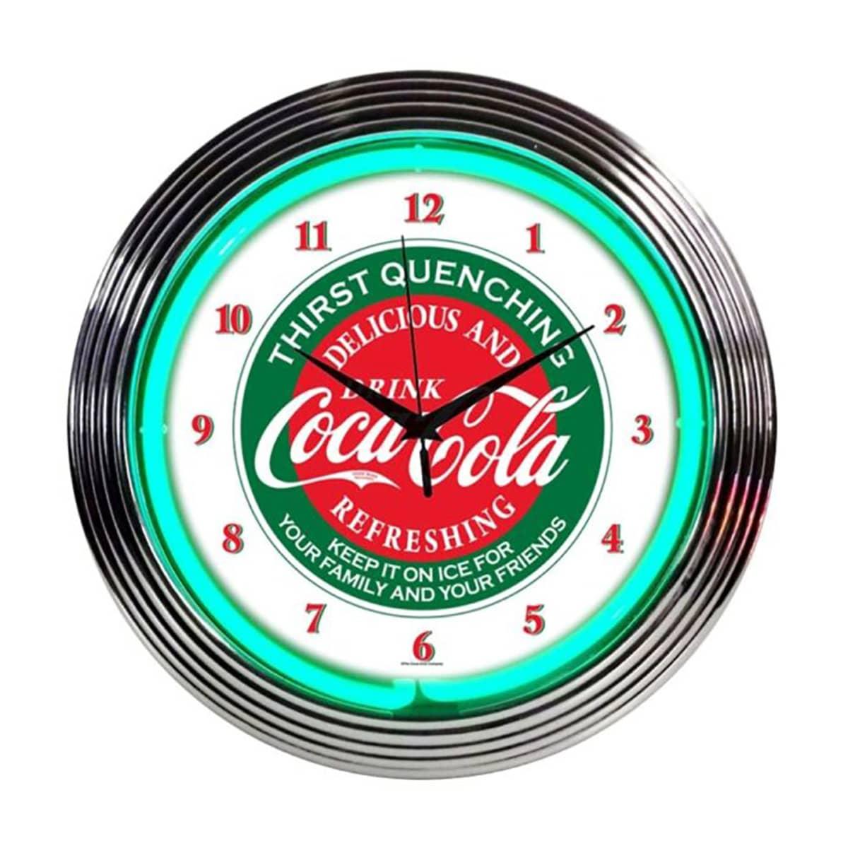 COCA-COLA EVERGREEN NEON CLOCK
