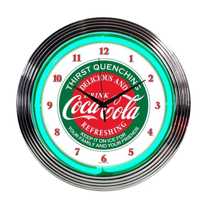 COCA-COLA EVERGREEN NEON CLOCK