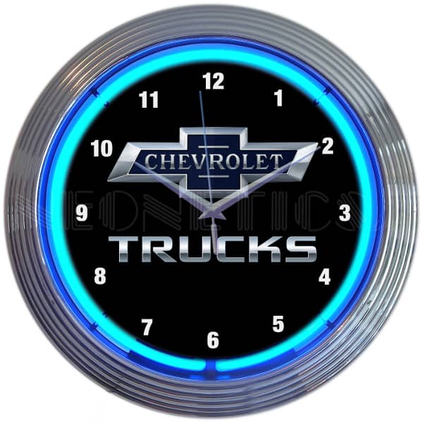 CHEVY TRUCKS NEON CLOCK