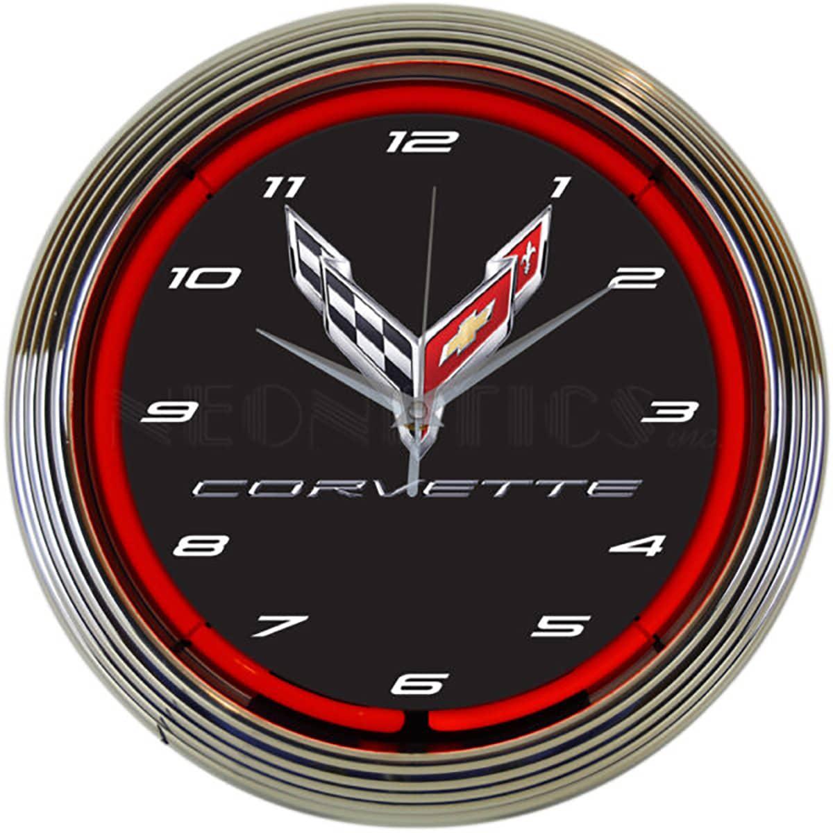 CORVETTE C8 NEON CLOCK