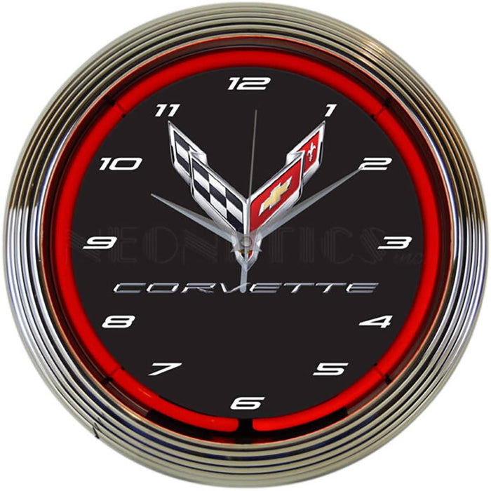 CORVETTE C8 NEON CLOCK