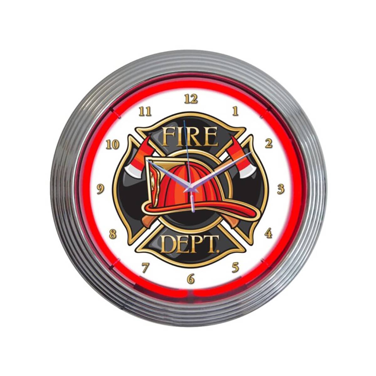 FIRE DEPT NEON CLOCK