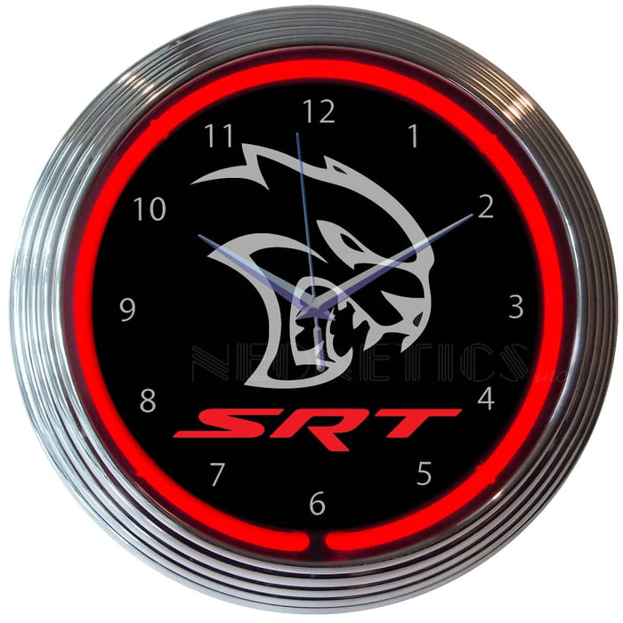 NEON CLOCK DODGE HELLCAT